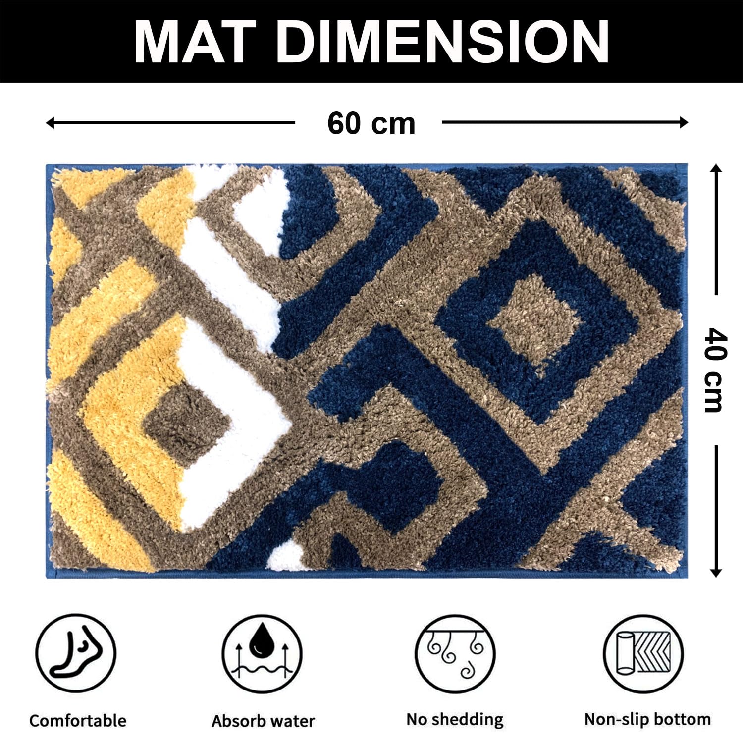 Macau Diamond Bath Mat (40x60 cm,Taupe)