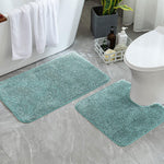 Newman Polyester Contour Bath Mat Set of 2 (Aqua 45x75 cm & 40x45)