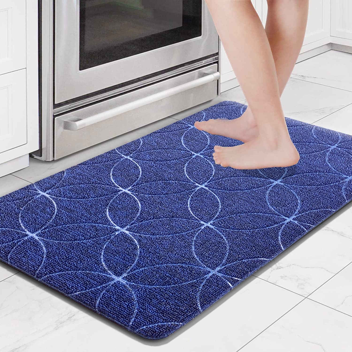 PVC Door Mat for Home Entrance Indoor & Outdoor(40x60 cm - Blue)