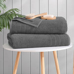 Bamboo Micro Bath Towel – 400 GSM Set pf 2( 70x140 cm , Grey)