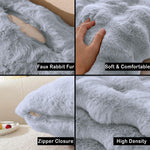 Rabbit Fur Bubble Cushion Cover (16x16 Inch Silver )