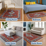 Polyester Killim Design Carpets with Tassel Latex Backing (3x5ft, Multi)