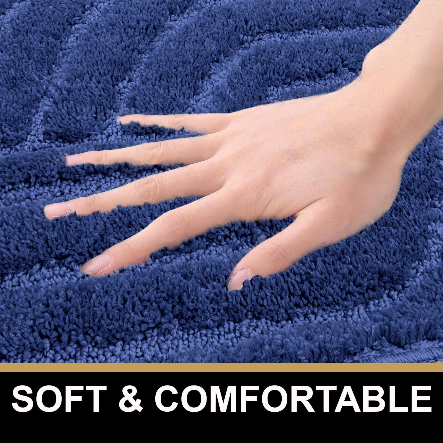 Scotland Maze Cut Bathmat Mat Pack Of 2 (38x58 cm , Navy)
