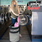 Collapsible Laundry Basket  Large Capacity 60 Liters(40L x 40W x 55H cm ,Gray)