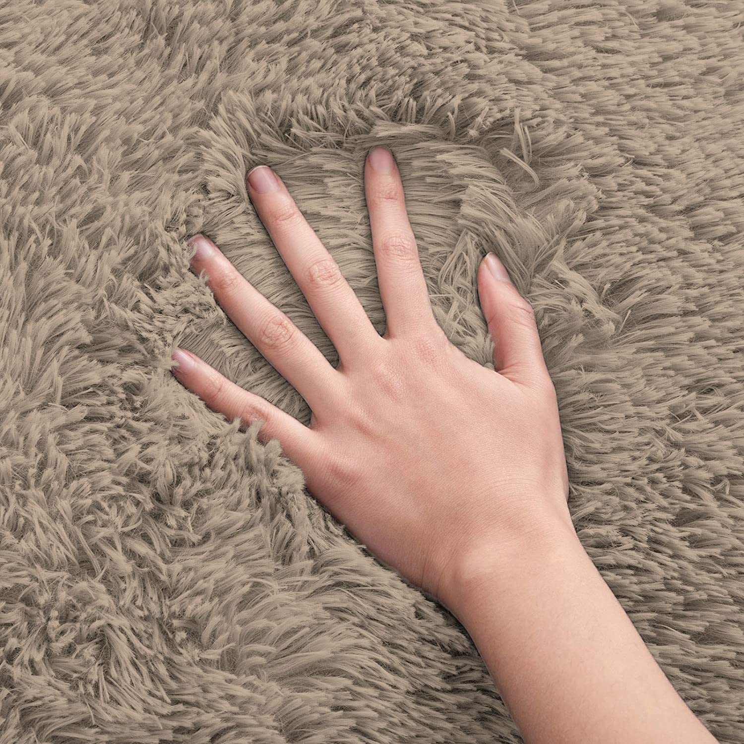 Marino Carpet Fur 2000 GSM (3x5 Ft, Taupe)