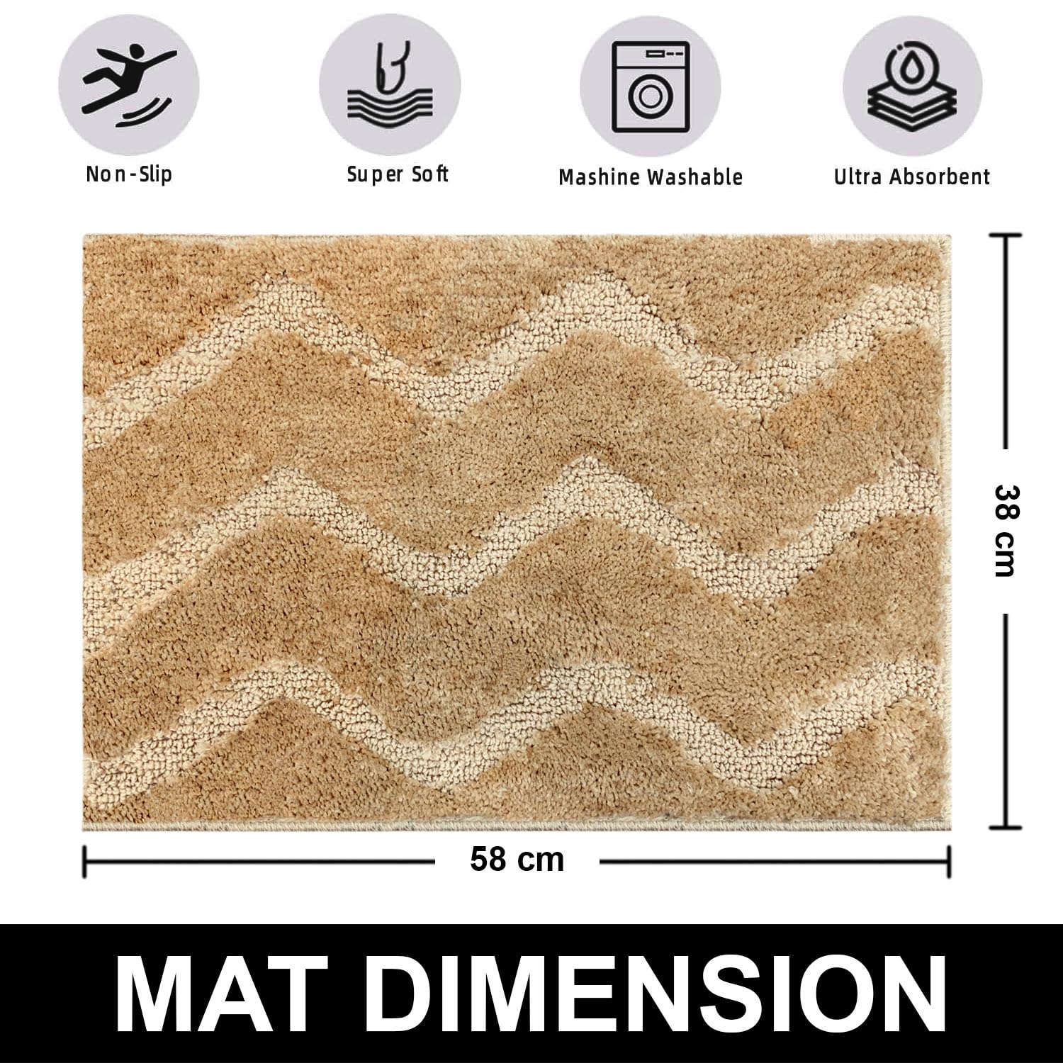Scotland Waves BathMat (38x58 cm, Gold)