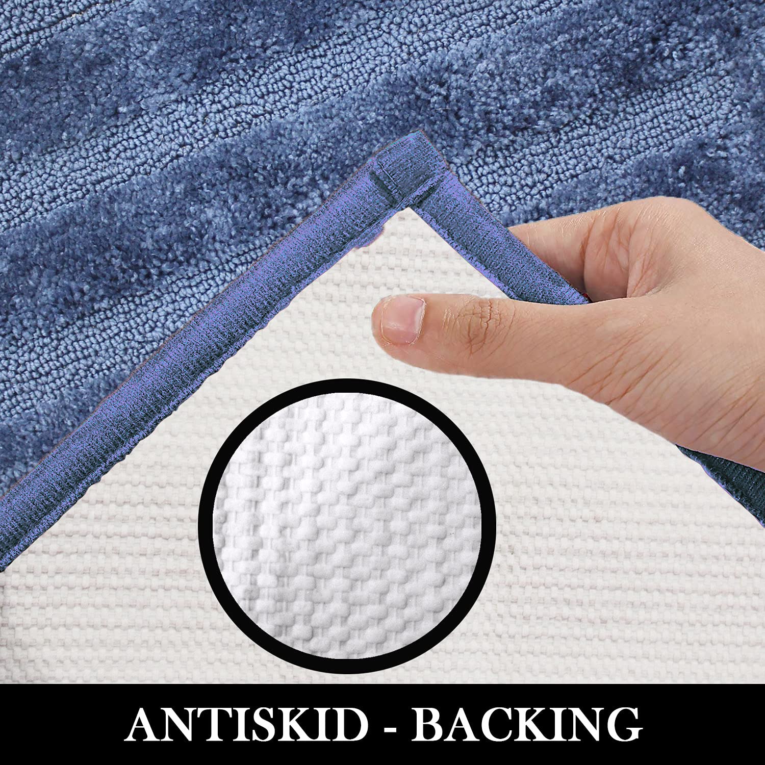 Bathmat 2500 GSM Microfiber Pack of 2 (Blue, 40cm x 60cm)