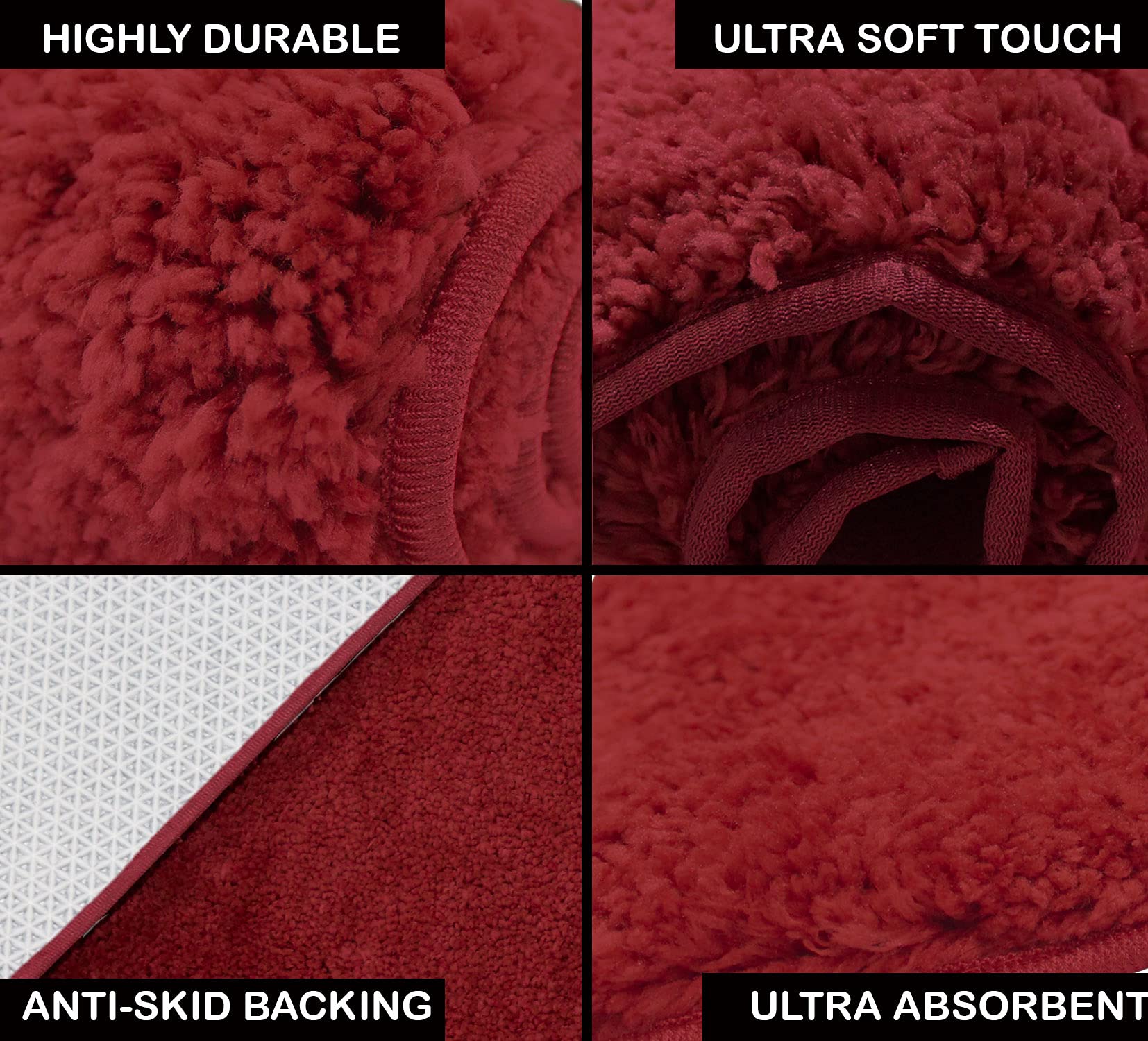 Newman Microfiber Shaggy Carpet for Living Room - 6x7 Feet, Maroon