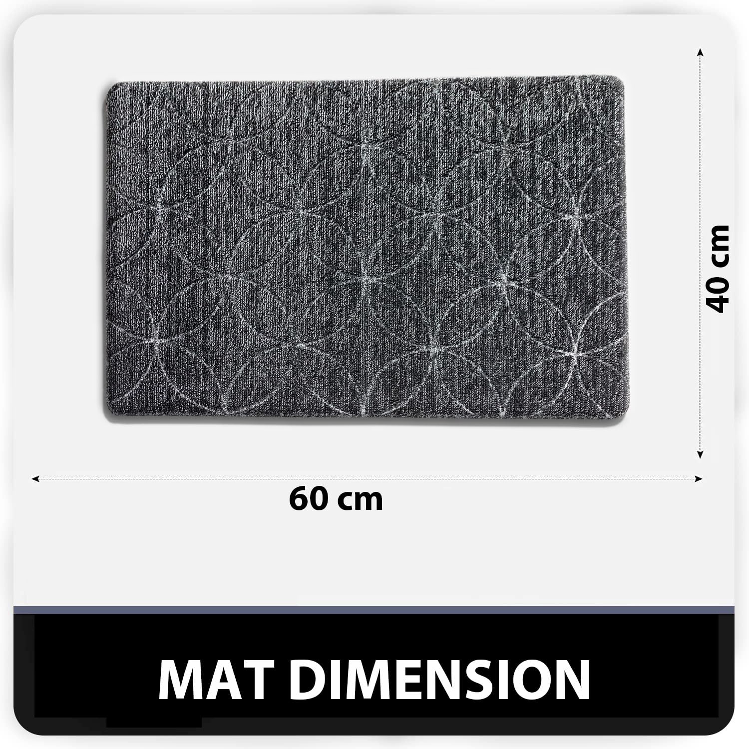 PVC Door Mat for Home Entrance Indoor & Outdoor(40x60 cm - Anthra)