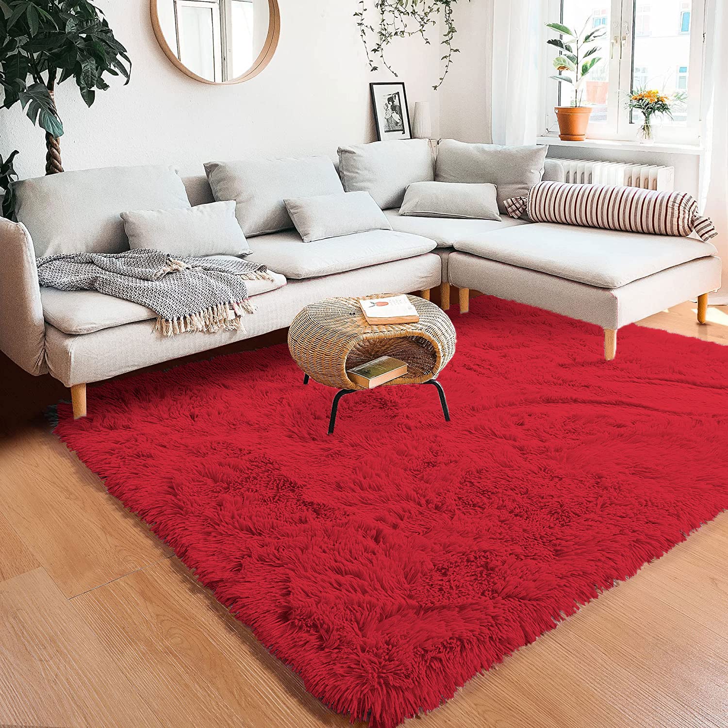 Marino Carpet Fur 2000 GSM (3x5 Ft, Maroon)