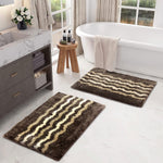 Belgium Bath Mat Super Soft Microfiber 2200 GSM Pack of 2 (38x58 cm ,Amber)