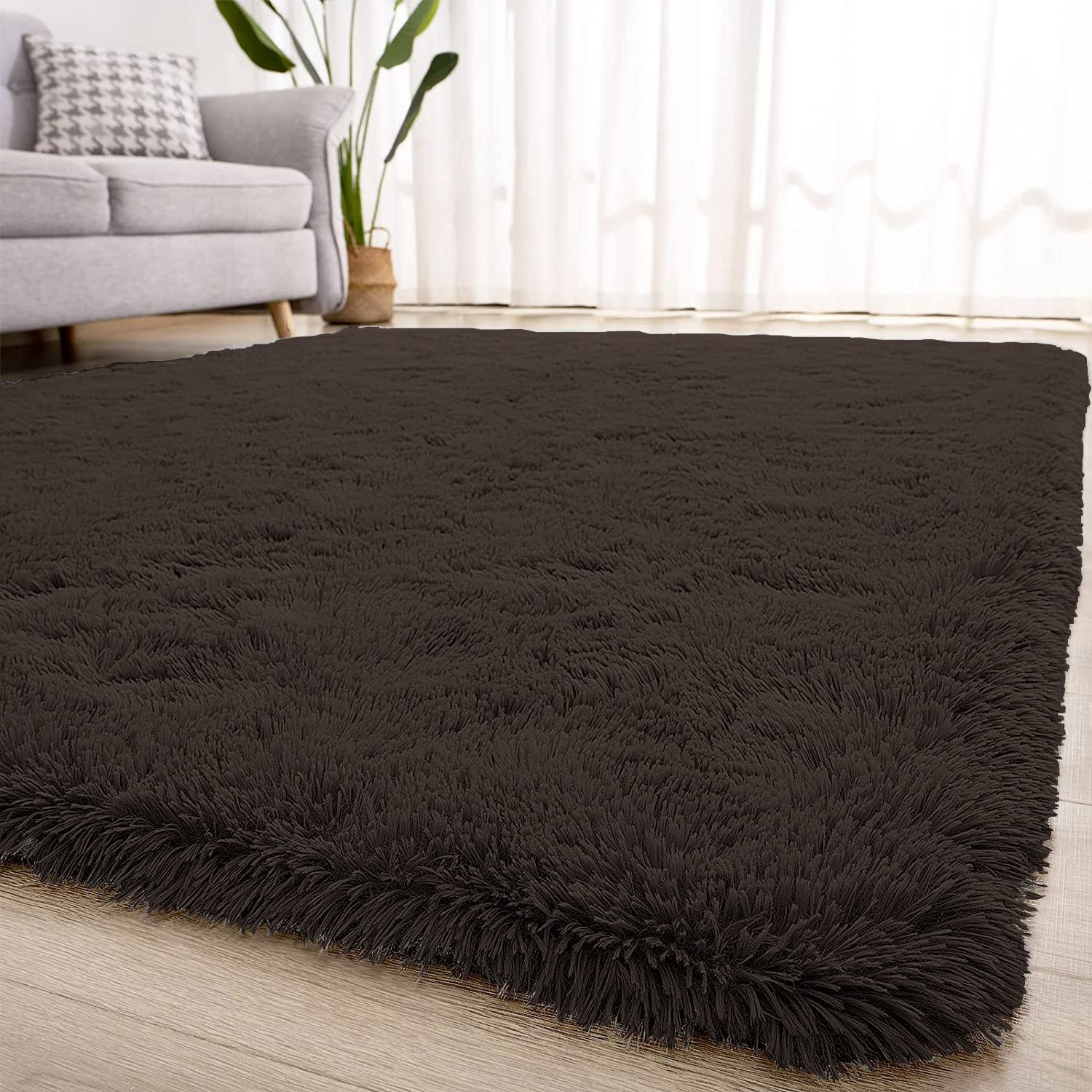 Marino Bath mat 2000 GSM Rebbit Fur  (45x75 cm, Chocolate)