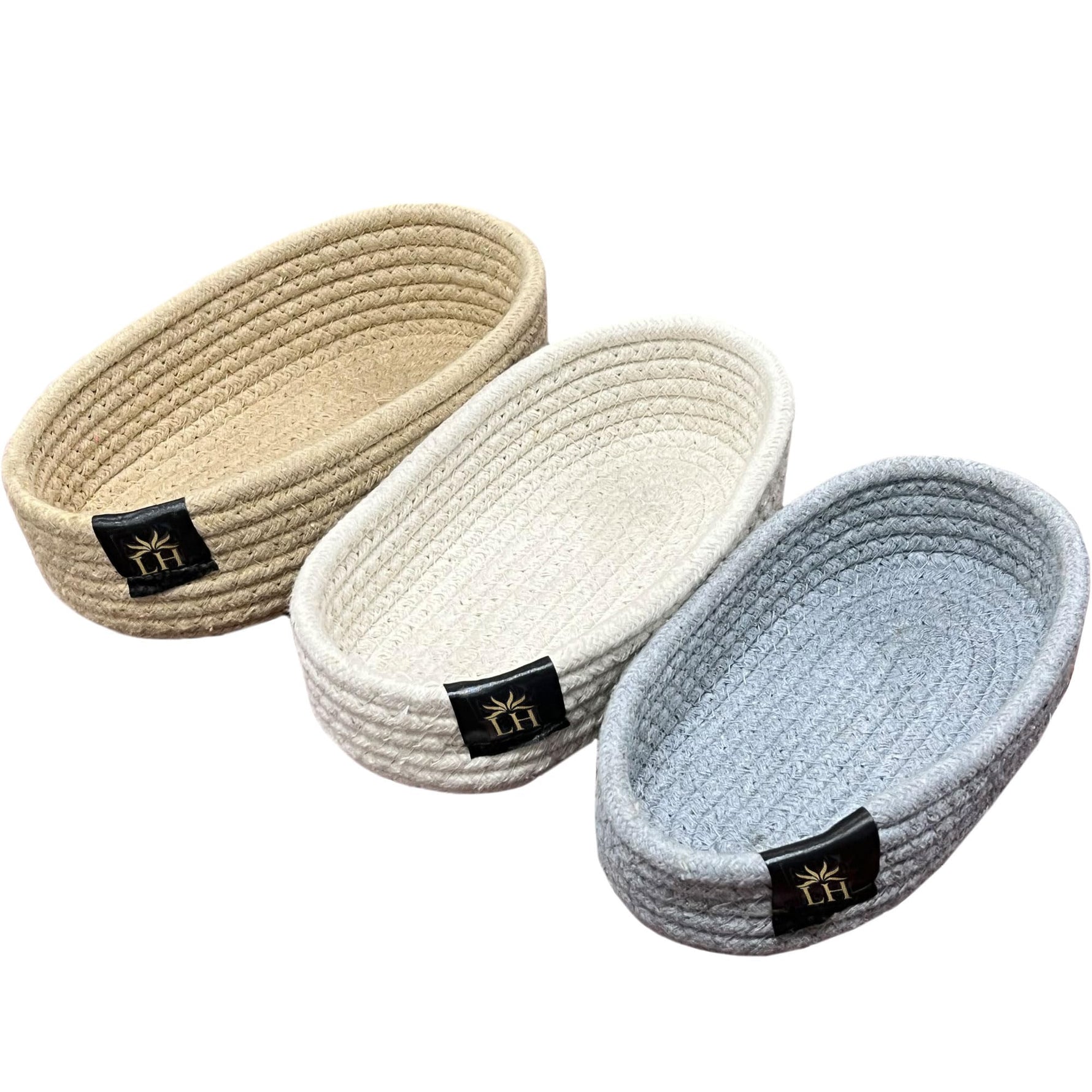 3-Piece Cotton Storage Basket Set ( Multicolor)