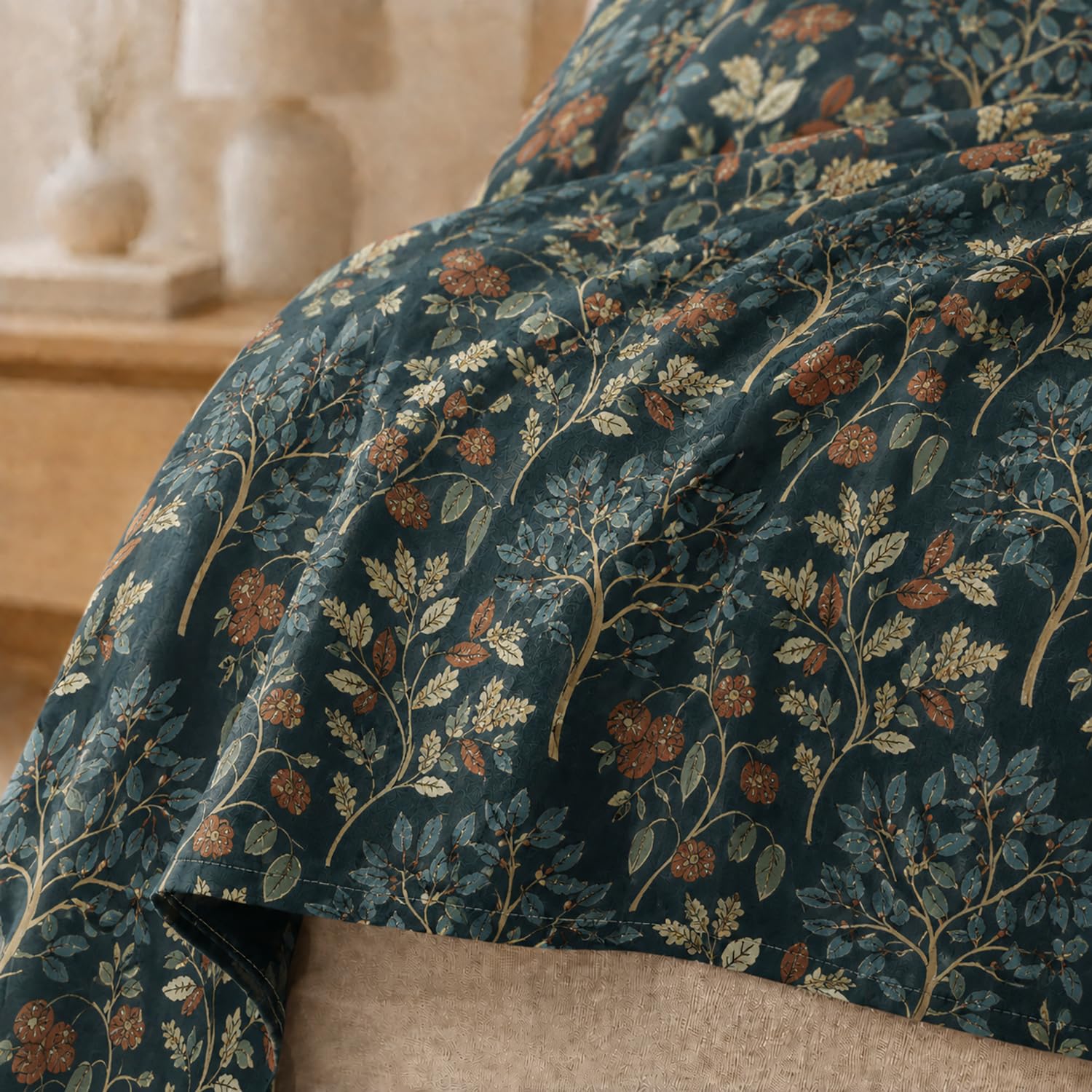 Double Bedsheet with 2 Pillow Covers Premium 240 TC 100% Cotton Feel King Size (108x108 inch , Blue )
