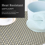 Weave Design Placemat for Dining Table Set of 2(30x45 CM Black)