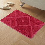 Bath Mat Classic Diamond Microfiber 2200 GSM (40x60 cm, Maroon )