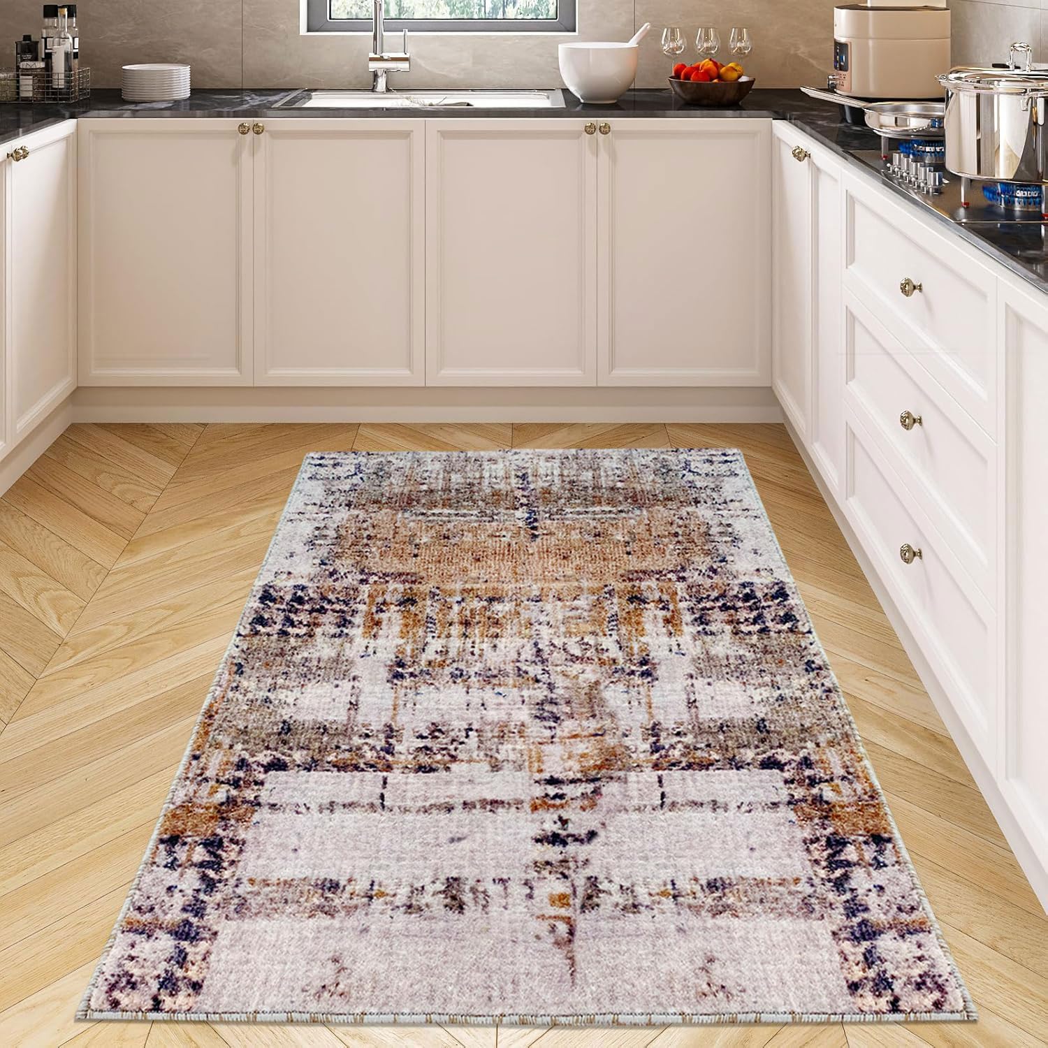 Antalia Non-Slip Carpet with Latex Backing (4x6 Feet, Yellow)