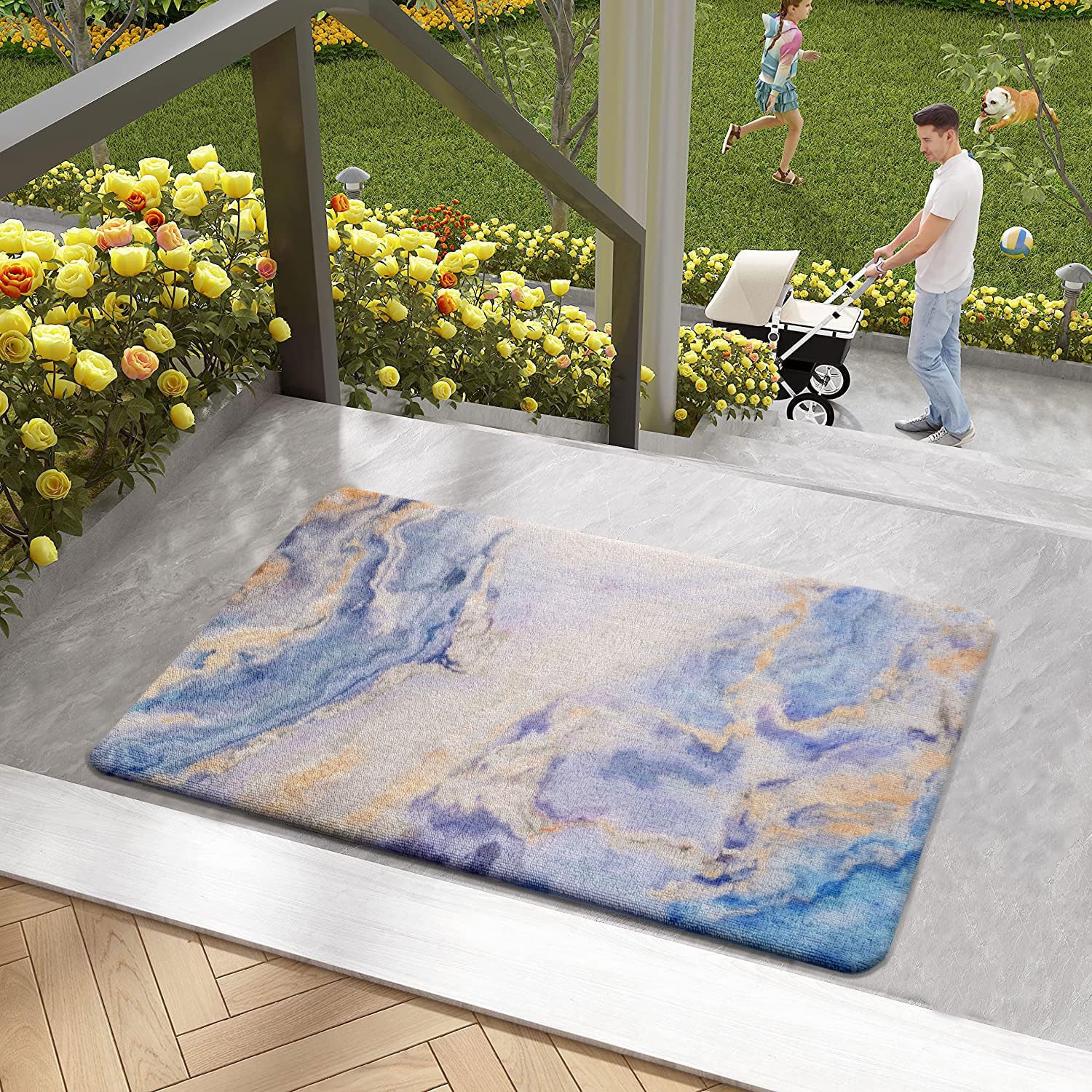 Cuba PVC Door Mats Anti Fatigue - Navy (40x60 cm)