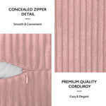 Corduroy Cushion Cover Super Soft (16x16 Inch, Peach)