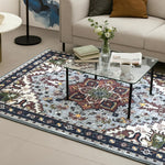 Polyester Printed Handmade Carpet Traditional Texture (3X5 Feet Multicolour)