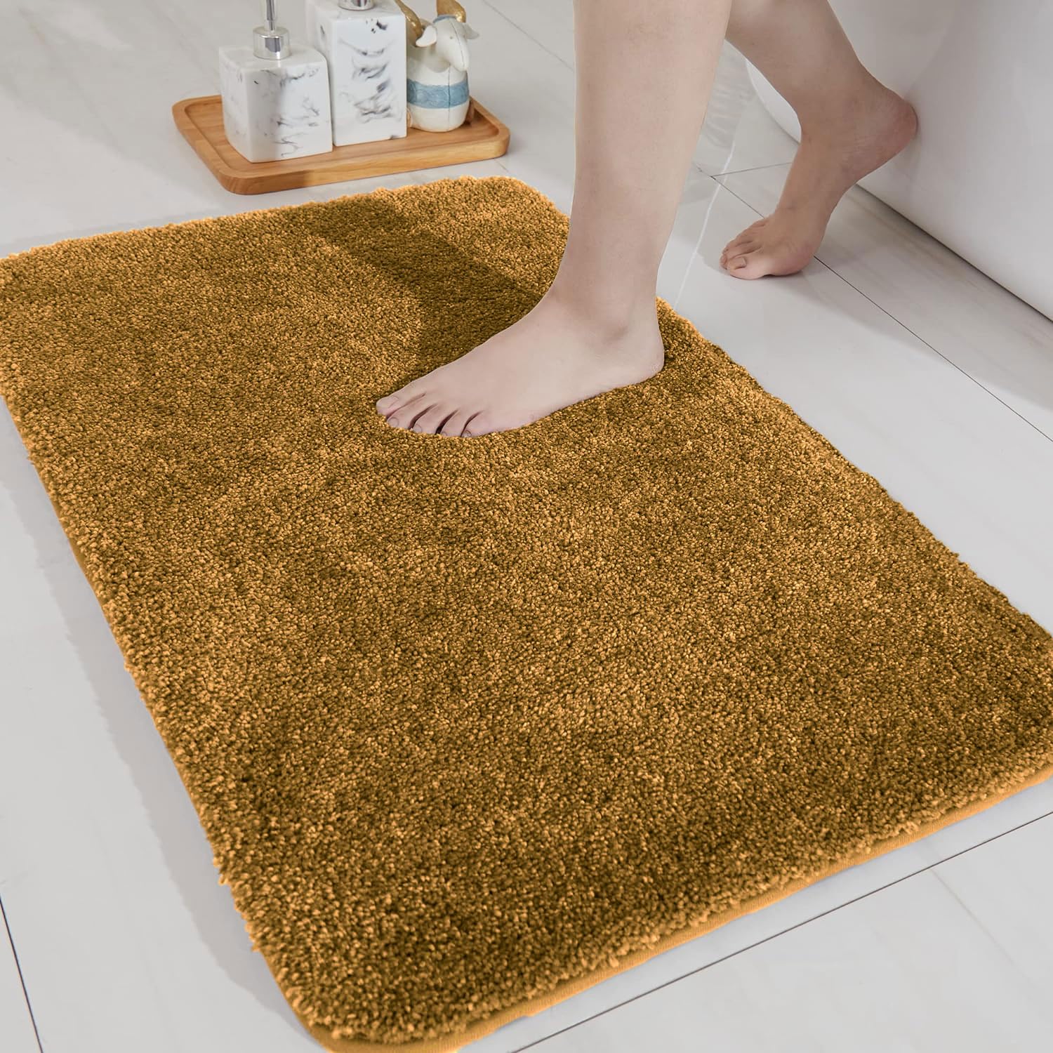 Newman Bath Mat 2500 GSM (40X60 Cm, Gold)