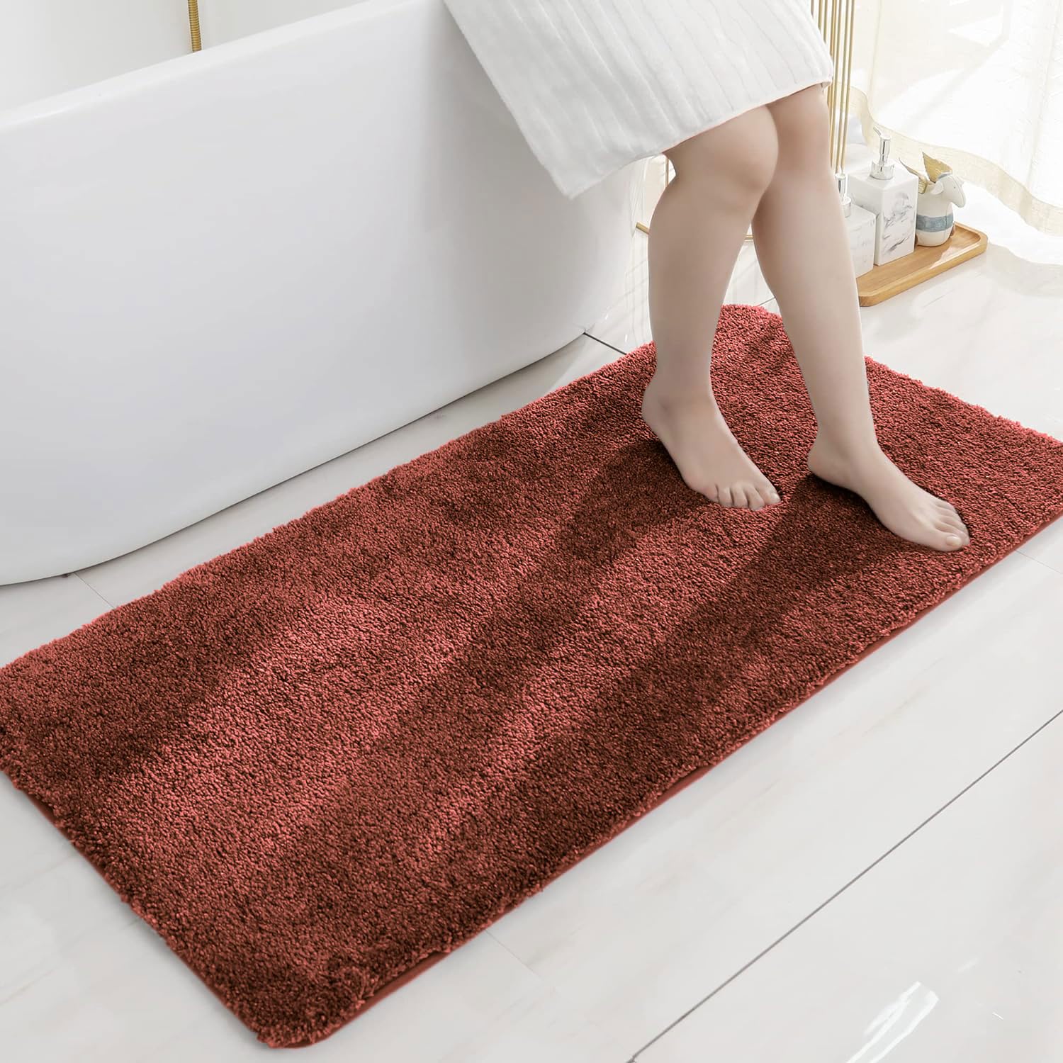 Newman Microfiber Bathmat 2500 GSM (Rust , 60Cm x 90Cm)