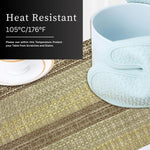Stripe Design Placemat for Dining Table Set of 4(30x45 CM Brown)