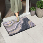 Cuba PVC Door Mats Anti Fatigue - Wave Black (40x60 cm)