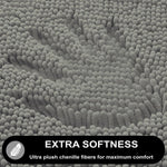 Chenille Super Absorbent Bath Mats  Pack of 2 (40x60cm 60x120cm Grey)