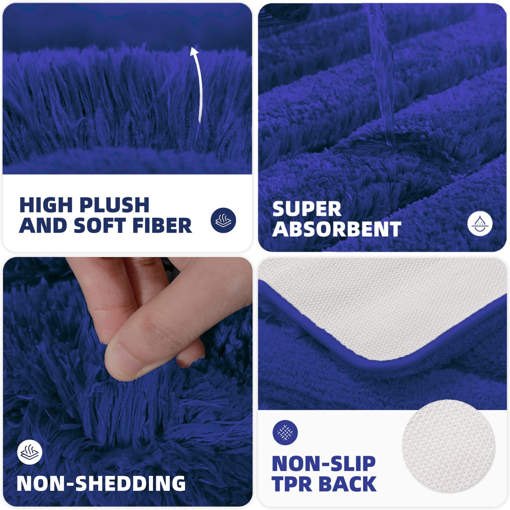 Toronto Bathmat Super Soft Microfiber (40x60 cm, Blue)