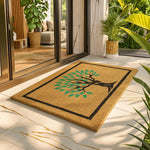 Coir Doormat for Home Entrance (Tree Print Design ,71x45 cm)