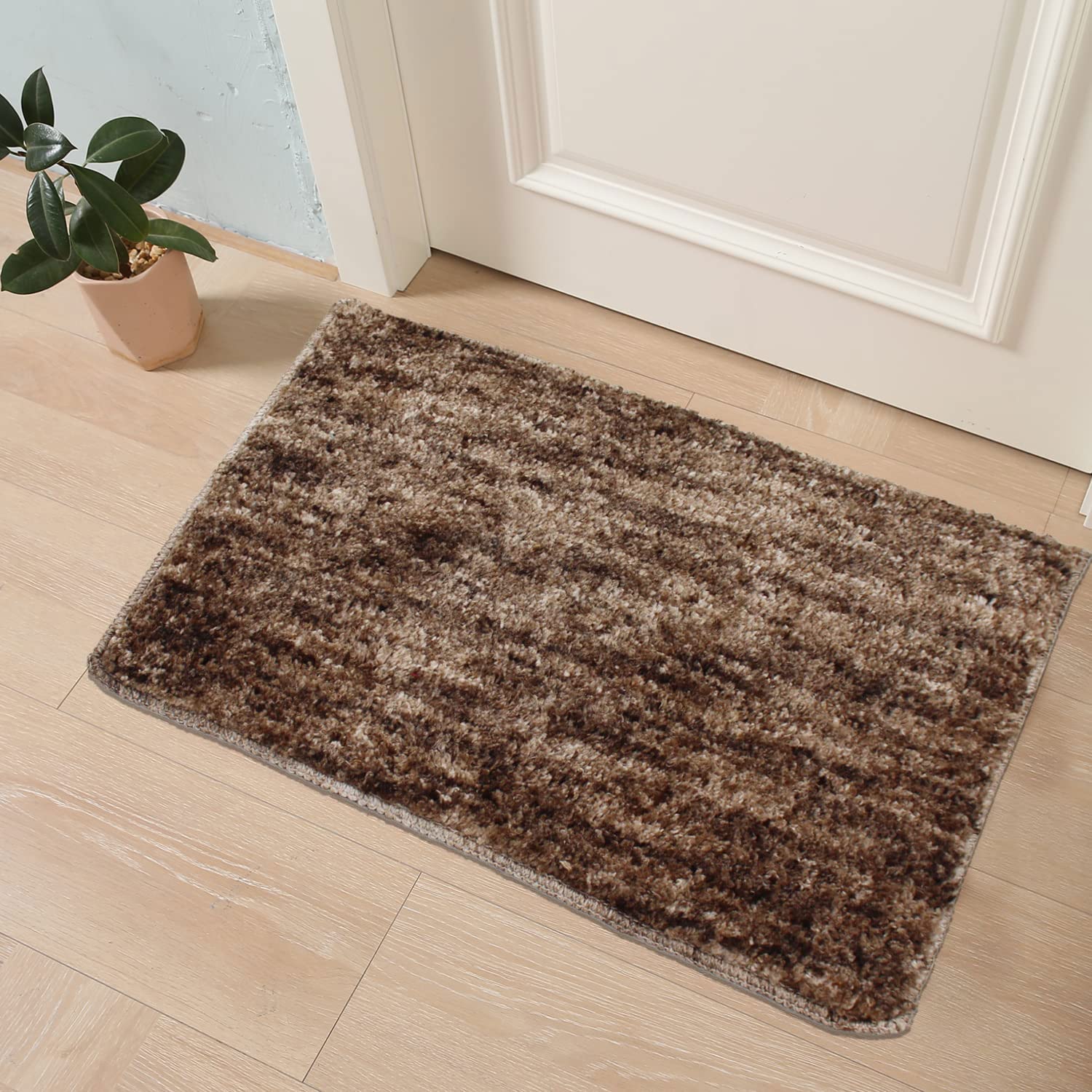 Bath Mat For Bathroom 1600 GSM Microfiber (38X58 cm, Coffee)