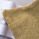 Cushion Cover Duble Side Rabbit Fur Set of 2(16 x 16 inch , Anti Gold)