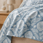 King Size Double Bedsheet with 2 Pillow Covers Premium  Block Floral Printed 108x108 inch