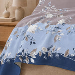 Double Bedsheet with 2 Pillow Covers 220 TC 100% Cotton Feel (King Size Dusty Blue  90x100 inch )