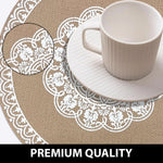 Round Table Placemats for Dining Table Set Of 2 (Beige)