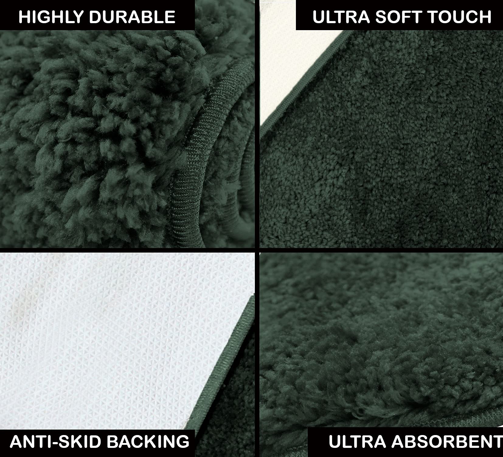 Newman Bath Mat 2500 GSM (60x90 cm, Hunter Green)