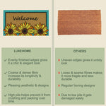 Coir Doormat for Home Entrance (Welcome Floral Print Design ,71x45 cm)