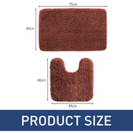 Newman Polyester Contour Bath Mat Set of 2 (Rust 45x75 cm & 40x45)