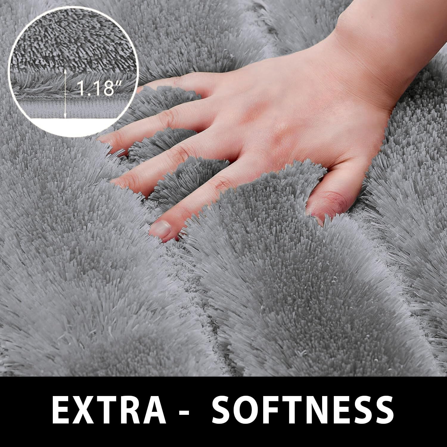 Toronto Bathmat Super Soft Microfiber (40x60 cm, Grey)