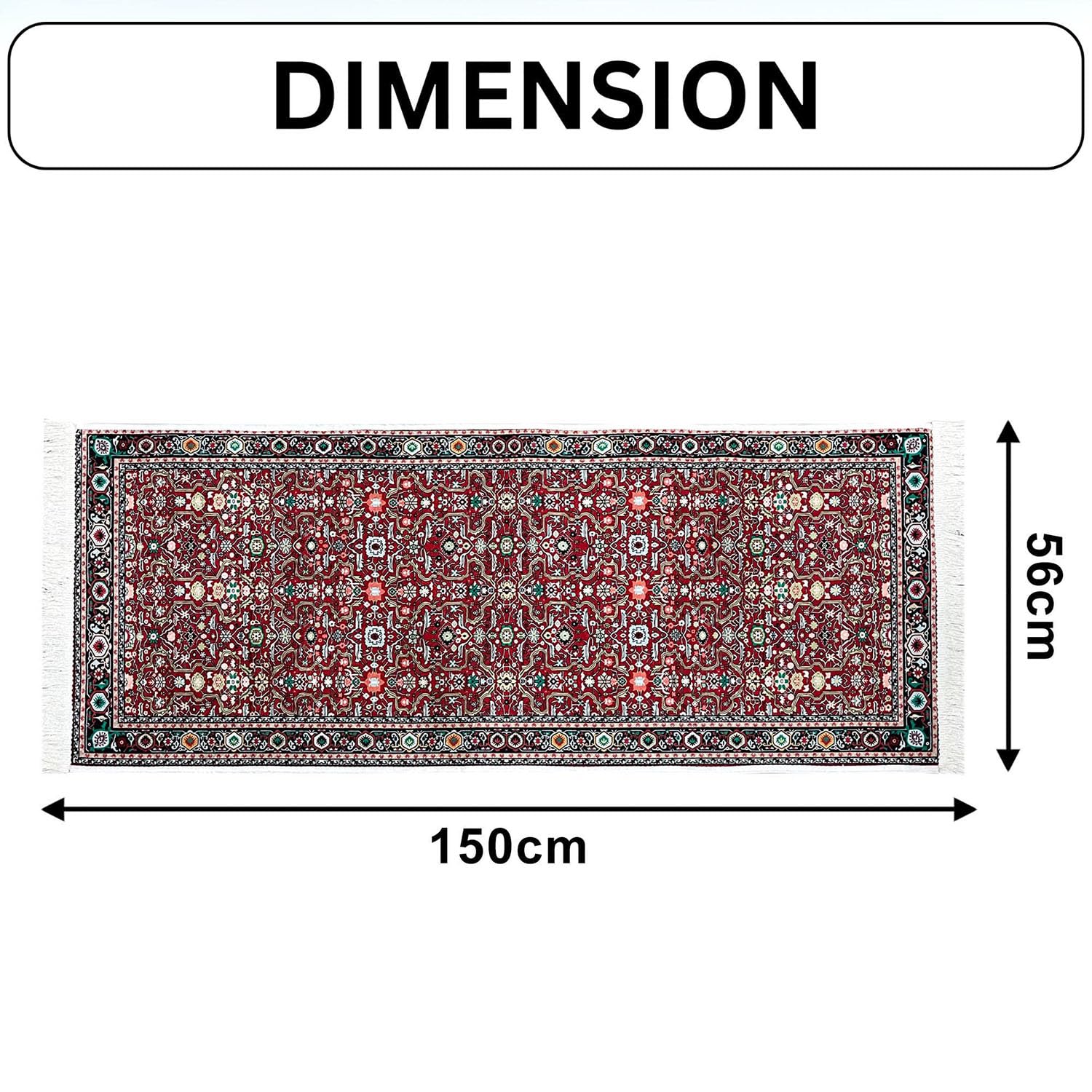 Polyester Floor Runner Novera Pattern Multi Color 150x56cm