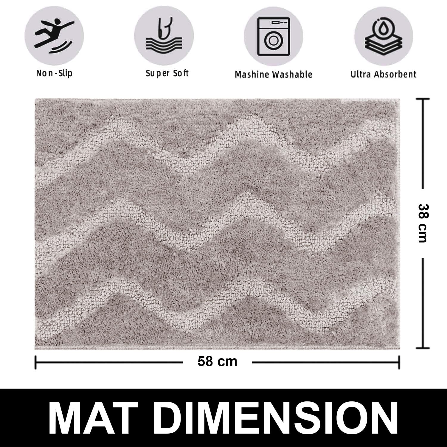Scotland Waves BathMat (38x58 cm, Grey)
