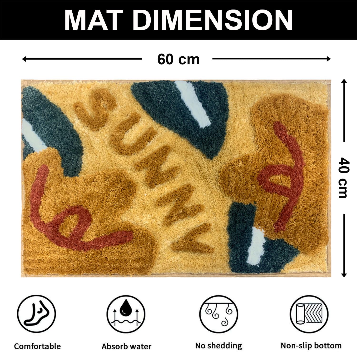 Macau Sunny Bath Mat (40x60 cm,Yellow)