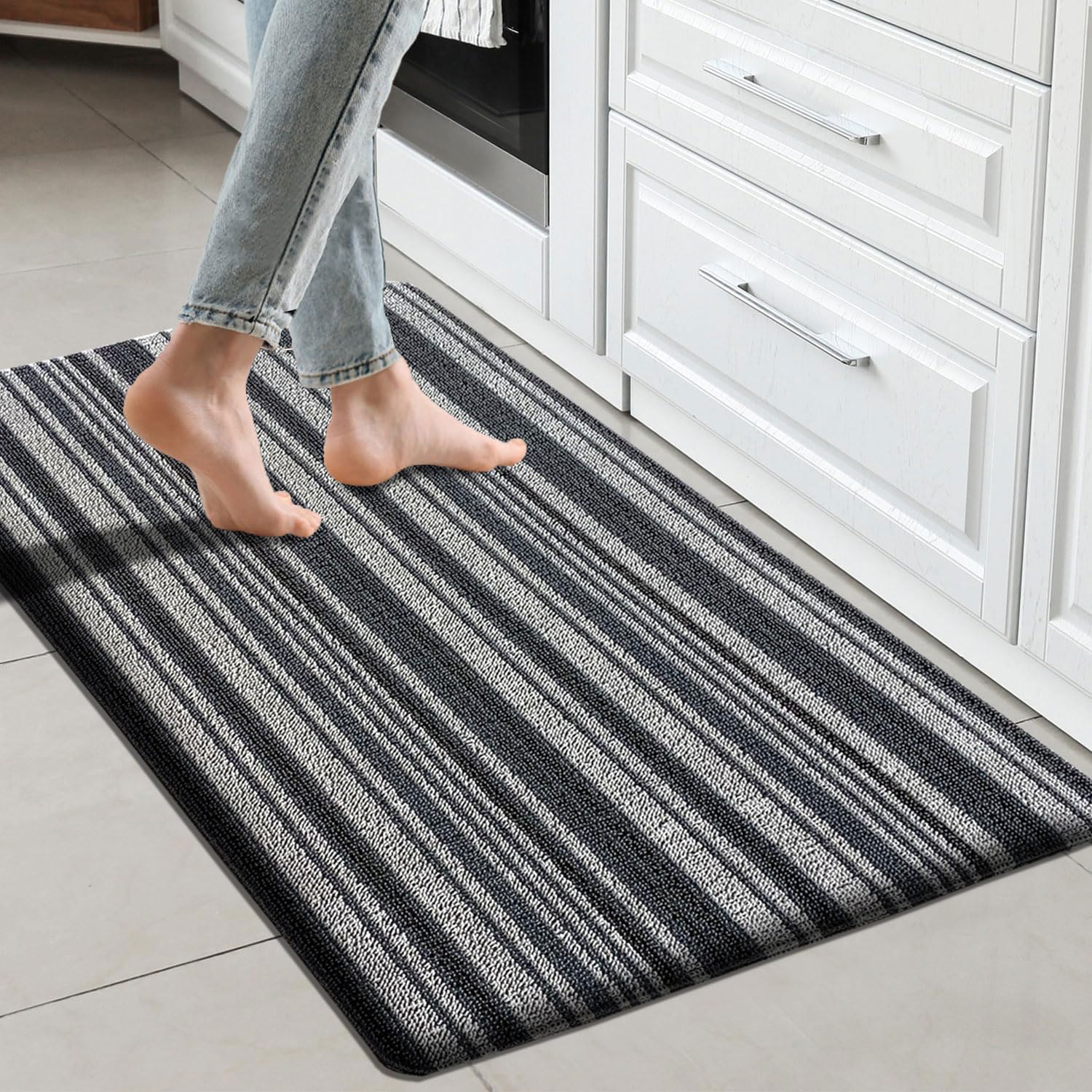 Cuba PVC Door Anti Fatigue - Stripe Blue (51x99 cm)