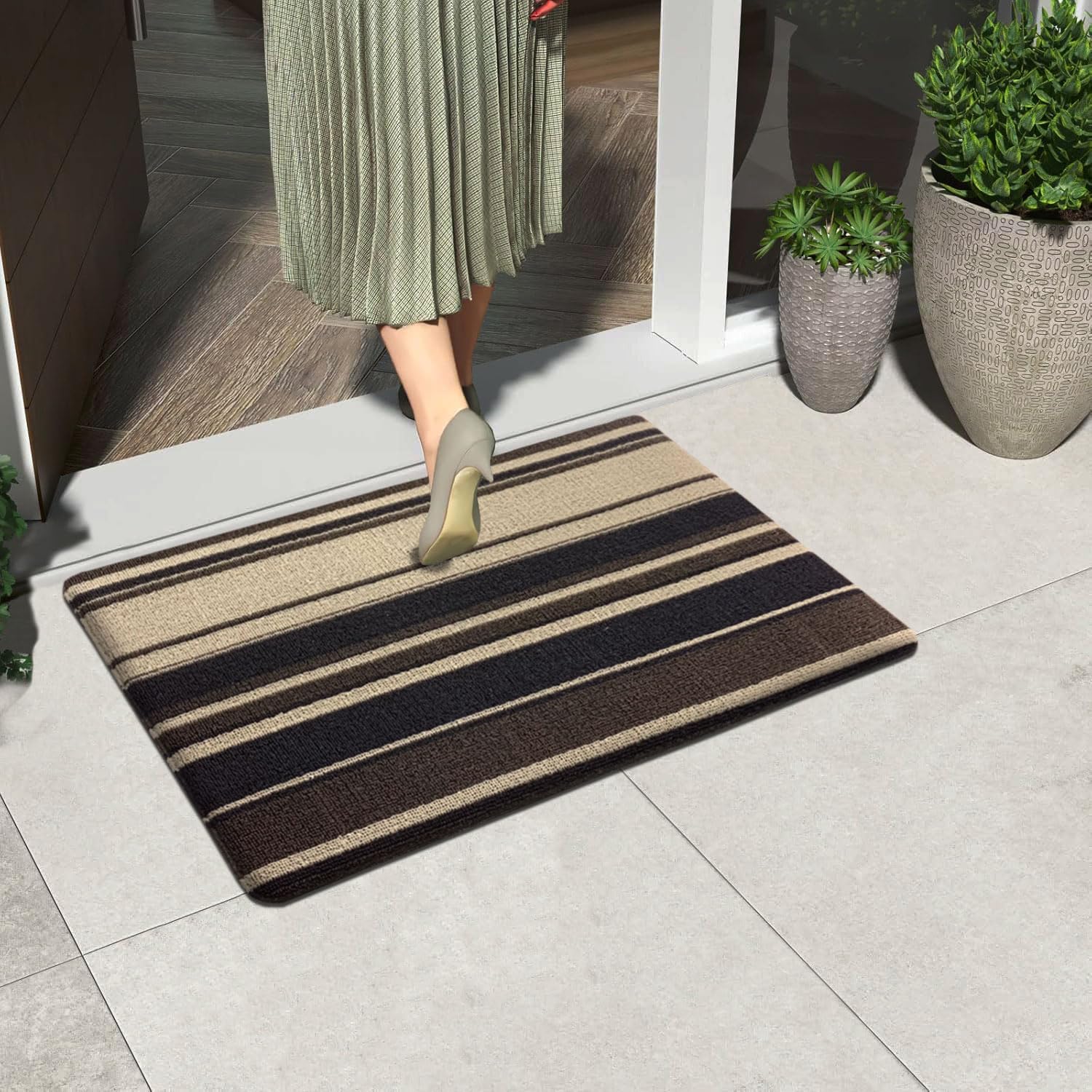 Cuba PVC Door Mats Anti Fatigue - Stripe Black (40x60 cm)