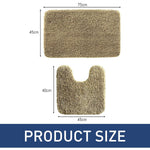 Newman Polyester Contour Bath Mat Set of 2 (Beige 45x75 cm & 40x45)