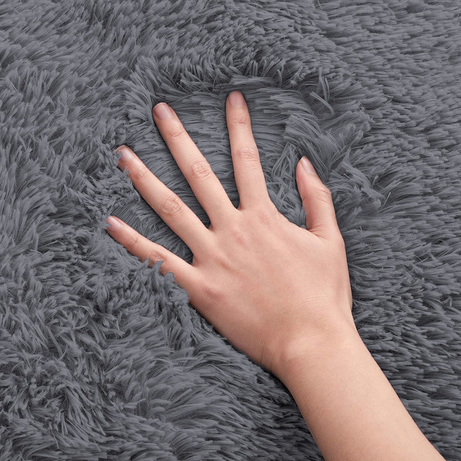 Carpets Marino Fur 2000 GSM (4x6 Ft,Grey)