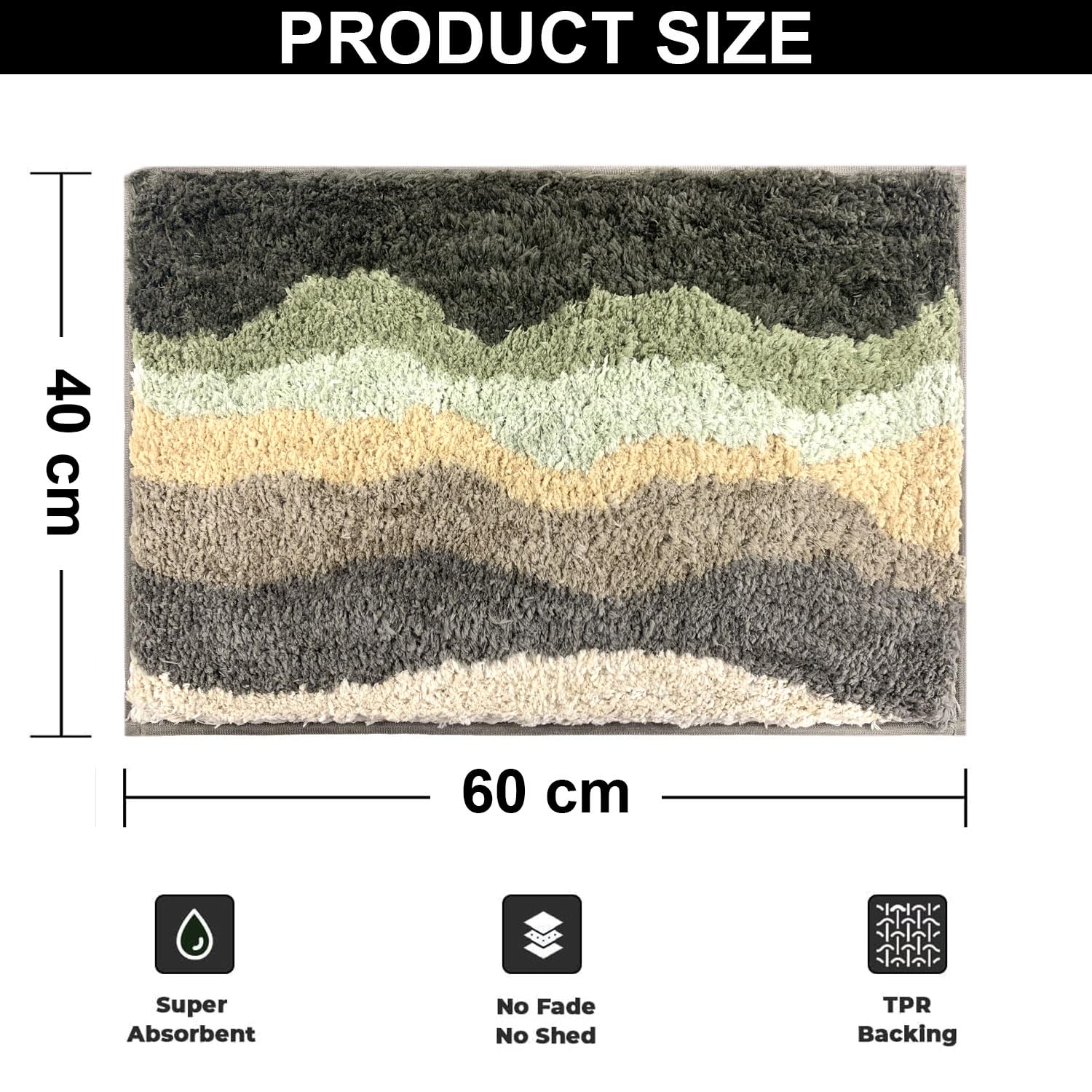 Canada Bath Mat Waves (40x60 cm, Taupe)