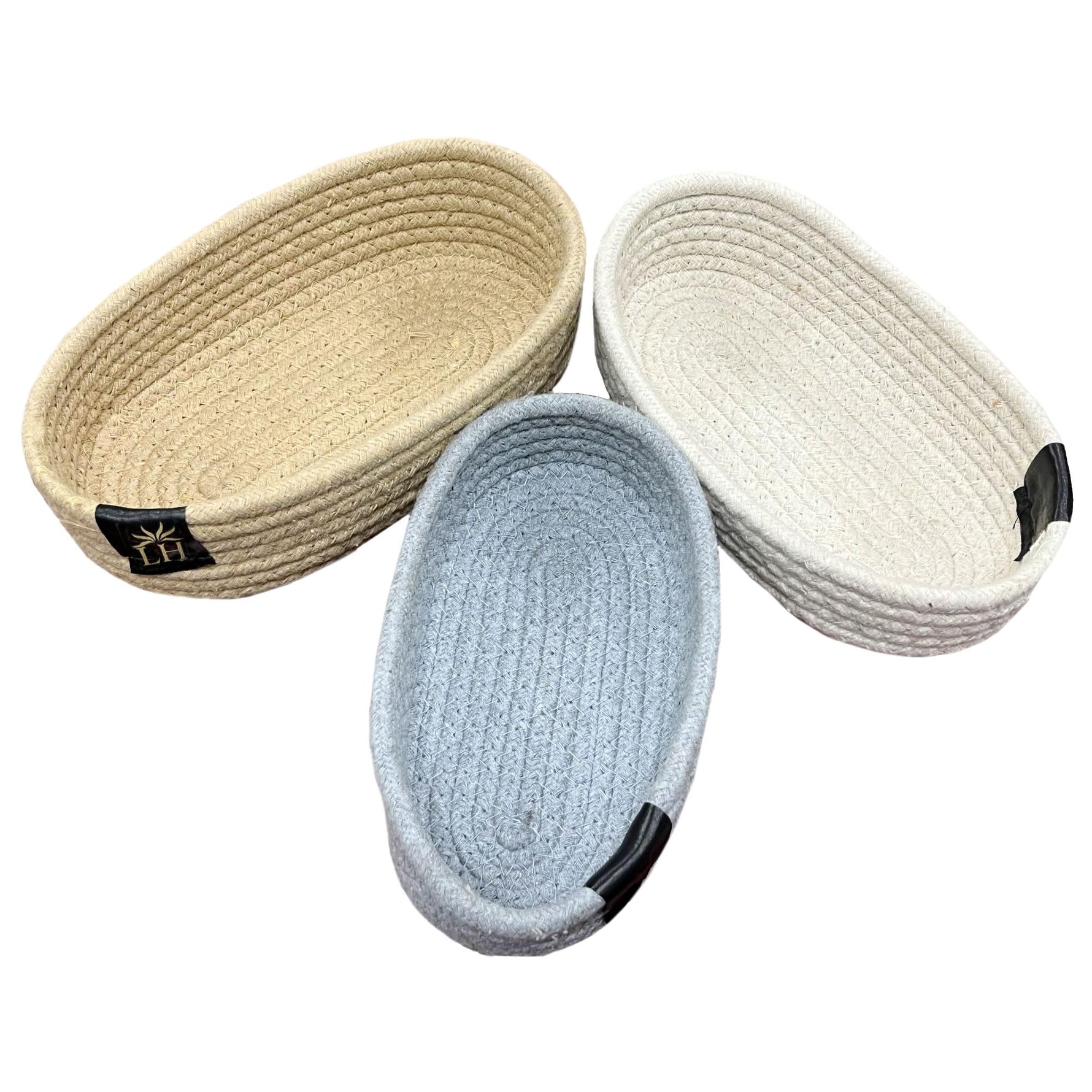 3-Piece Cotton Storage Basket Set ( Multicolor)
