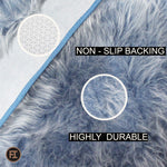 Faux Furr Runner for Bathroom (Blue, 2x5 Ft)